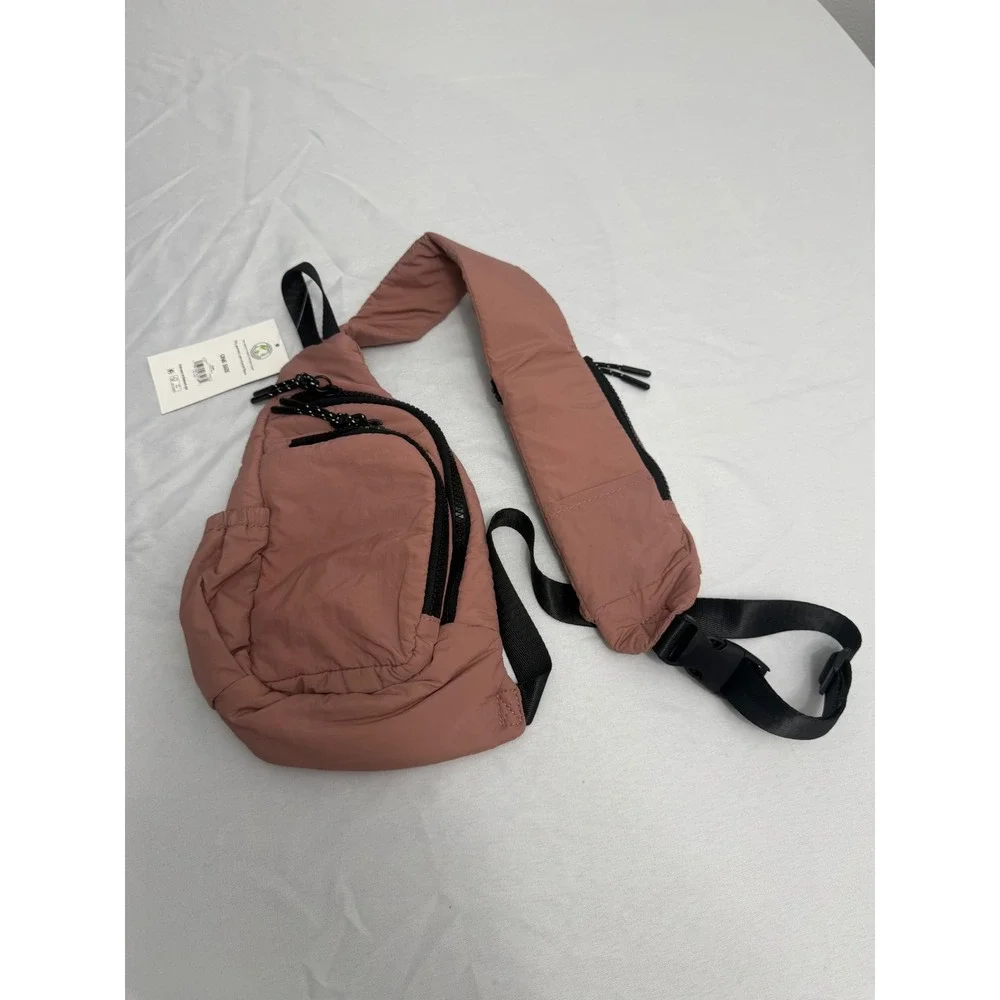 Athletic Works Pink Sling Backpack Crossbody Bag Shoulder Strap Pocket NWT